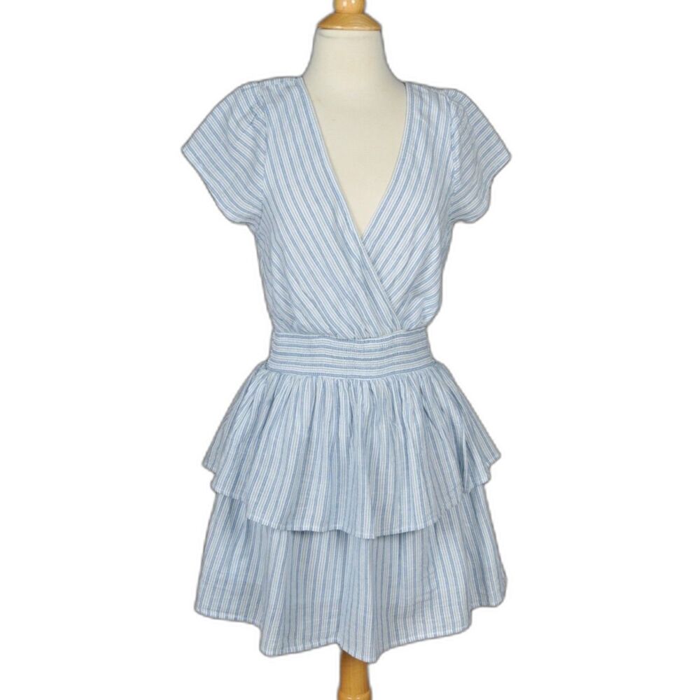 American Eagle Coastal Preppy Stripe Dress Ruffle Tiered Skirt Size S